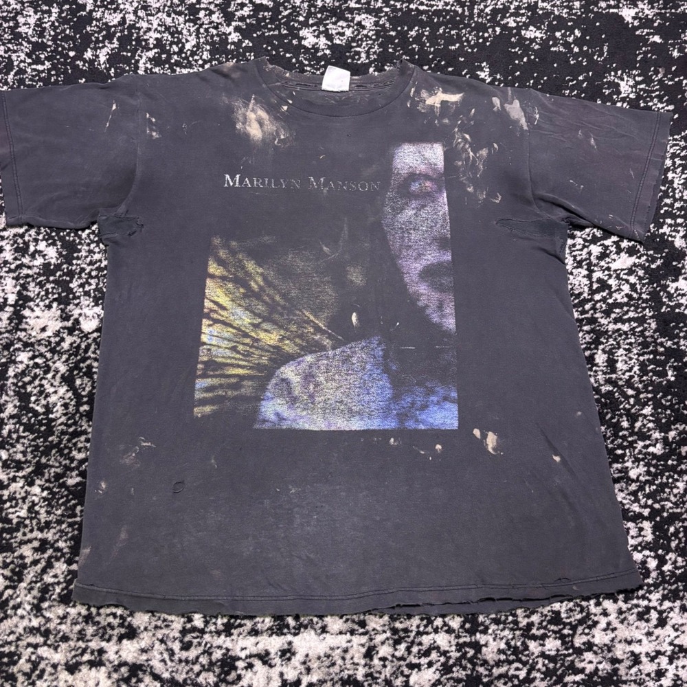 Vintage Marilyn Manson Antichrist Superstar T-Shirt Faded Distressed Black XL